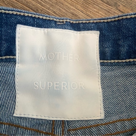 MOTHER SUPERIOR Denim  The Hustler Roller Heel Fray Wide Leg Jean 24 - Picture 7 of 13
